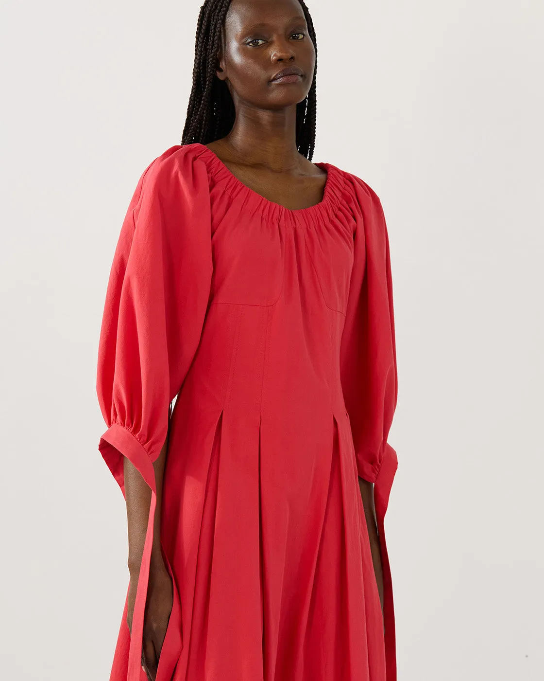 Greta Dress Organic Cotton Red