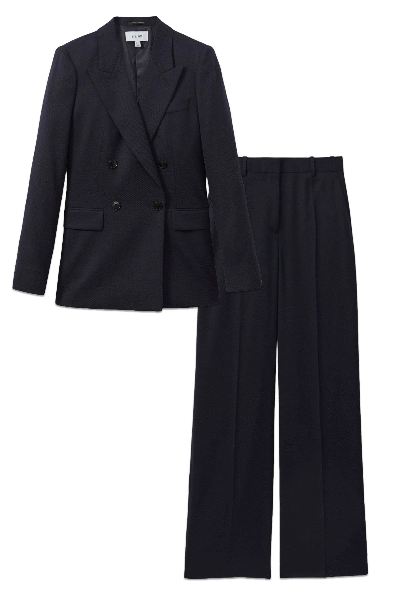 Hallie Textured Blazer & Wide Leg Suit Trousers