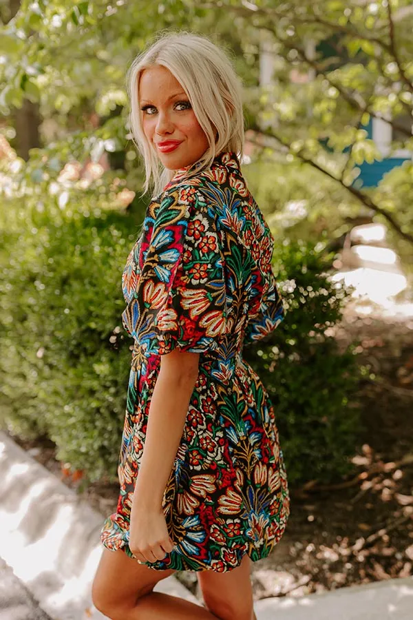 Happy Hour Charm Floral Mini Dress