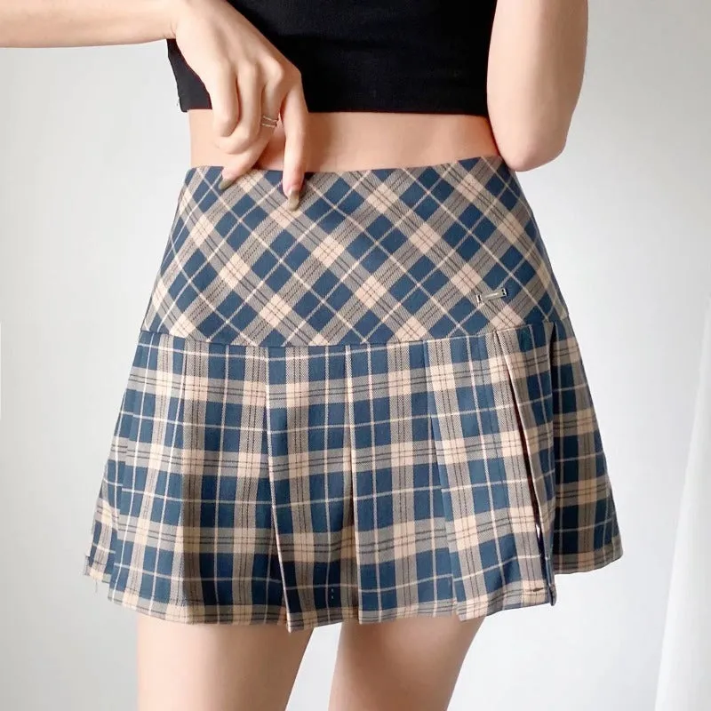 Harajuku plaid pleated skirt  KF83076