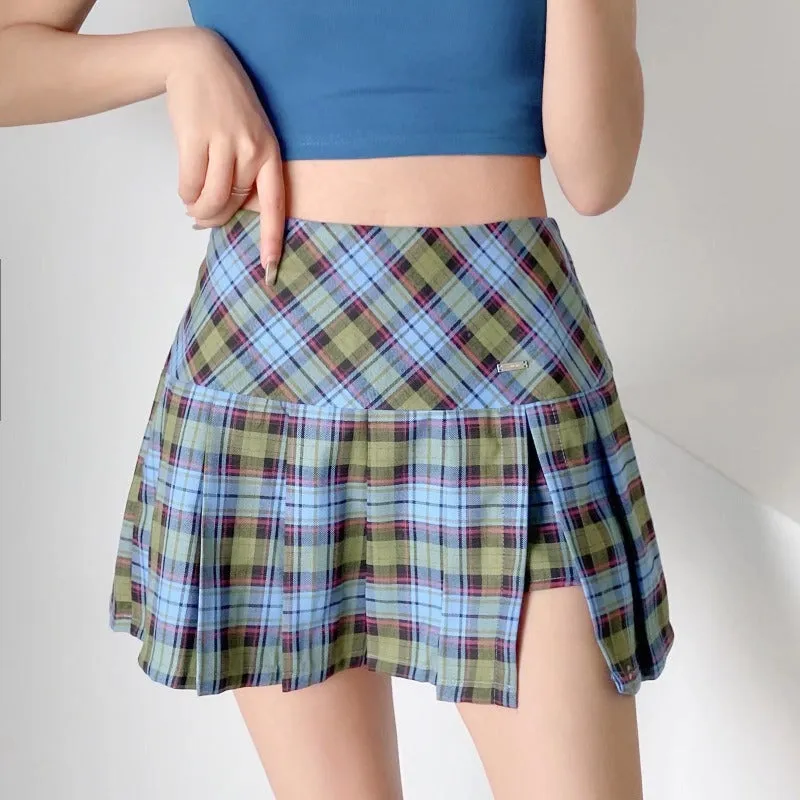 Harajuku plaid pleated skirt  KF83076