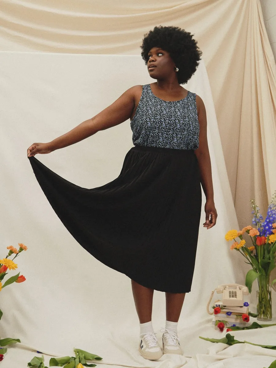 Hazel Black Pleated Skirt