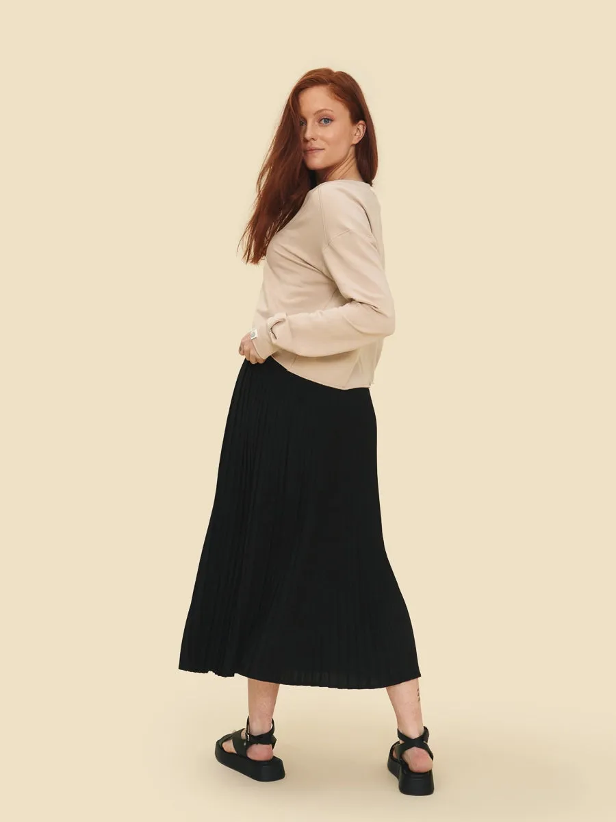 Hazel Black Pleated Skirt