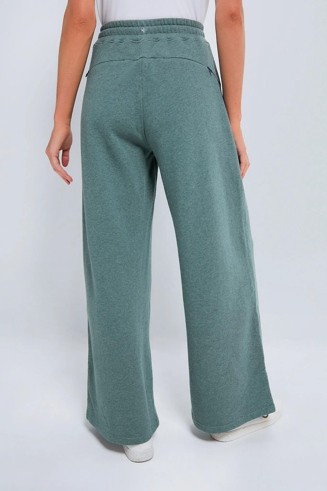 Heathered Green Wide Leg Finn Sweatpants