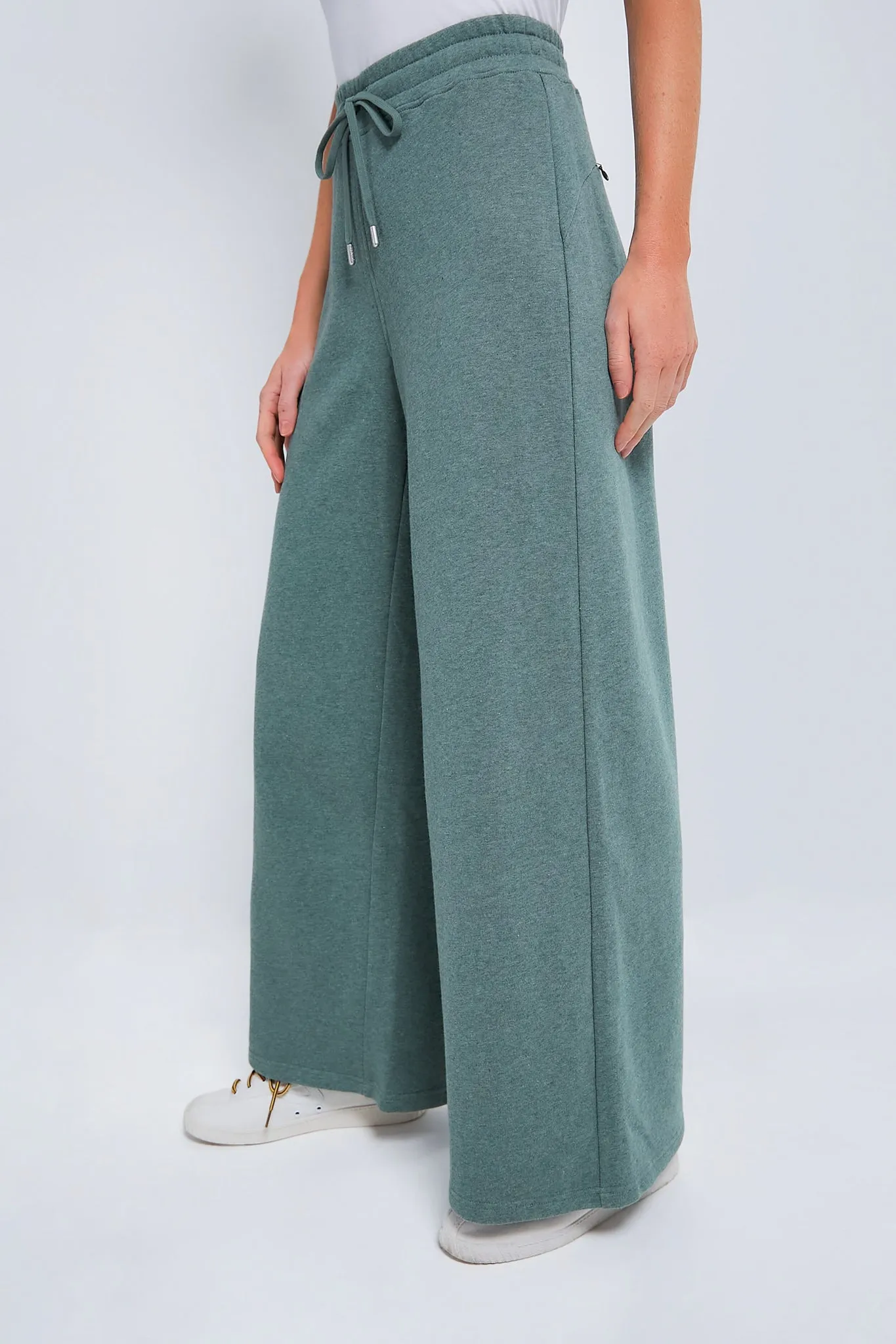 Heathered Green Wide Leg Finn Sweatpants