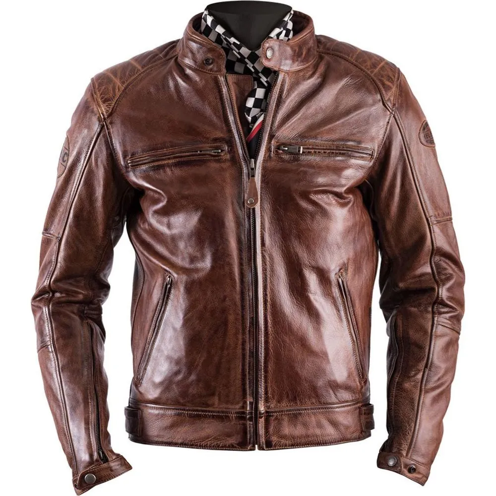 Helstons Track Leather Jacket Crust Camel