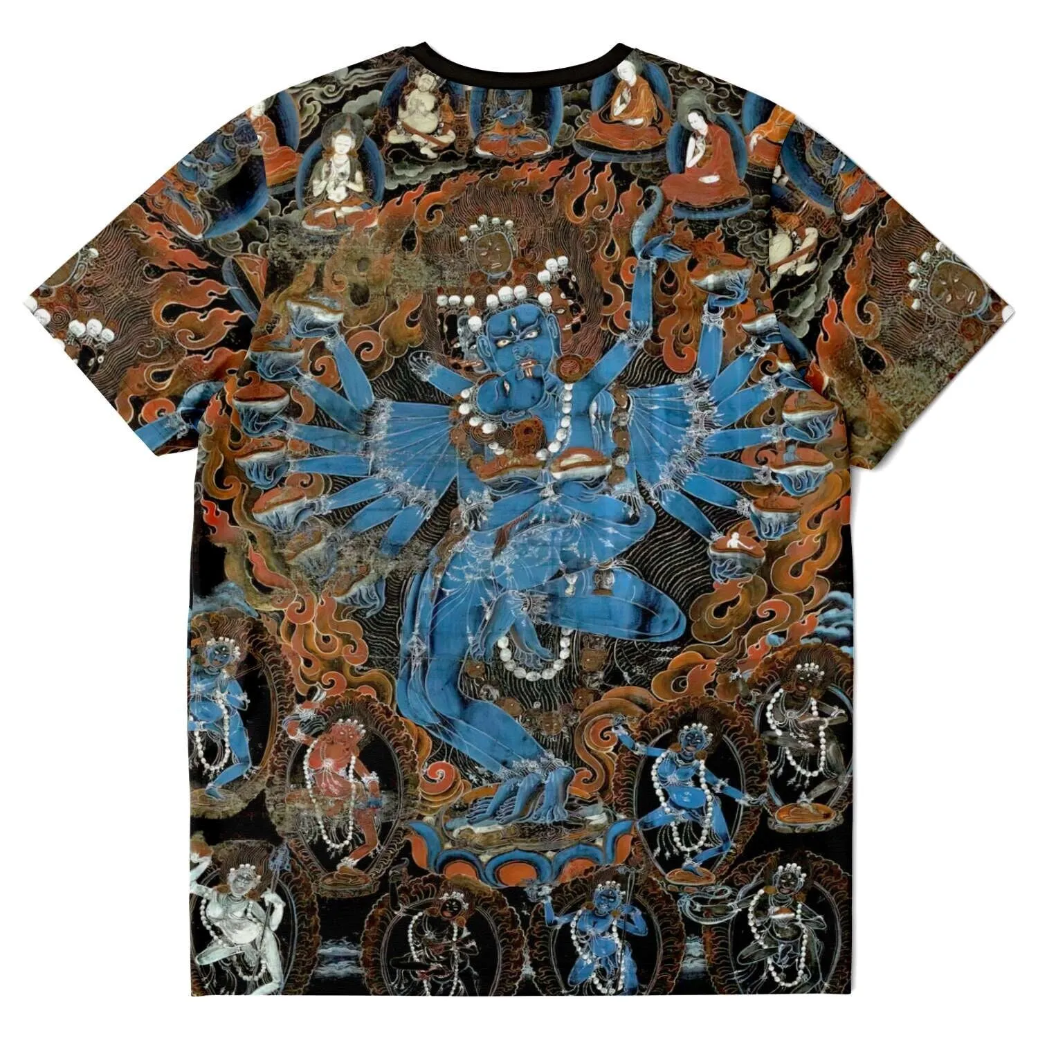 Hevajra: Protective Deity of Compassion and Wisdom, Tibetan Thangka Vintage Antique Buddhist Graphic Art T-Shirt Tee