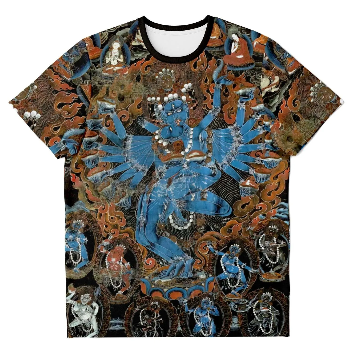 Hevajra: Protective Deity of Compassion and Wisdom, Tibetan Thangka Vintage Antique Buddhist Graphic Art T-Shirt Tee