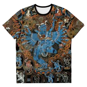 Hevajra: Protective Deity of Compassion and Wisdom, Tibetan Thangka Vintage Antique Buddhist Graphic Art T-Shirt Tee