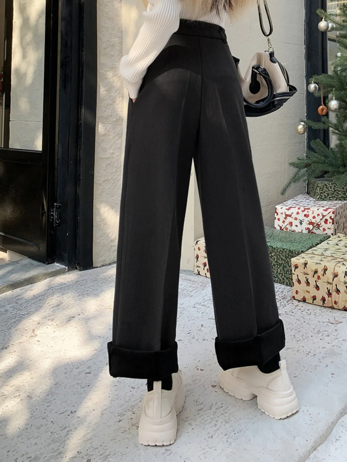 High Waist Graceful Straight Leg Pants