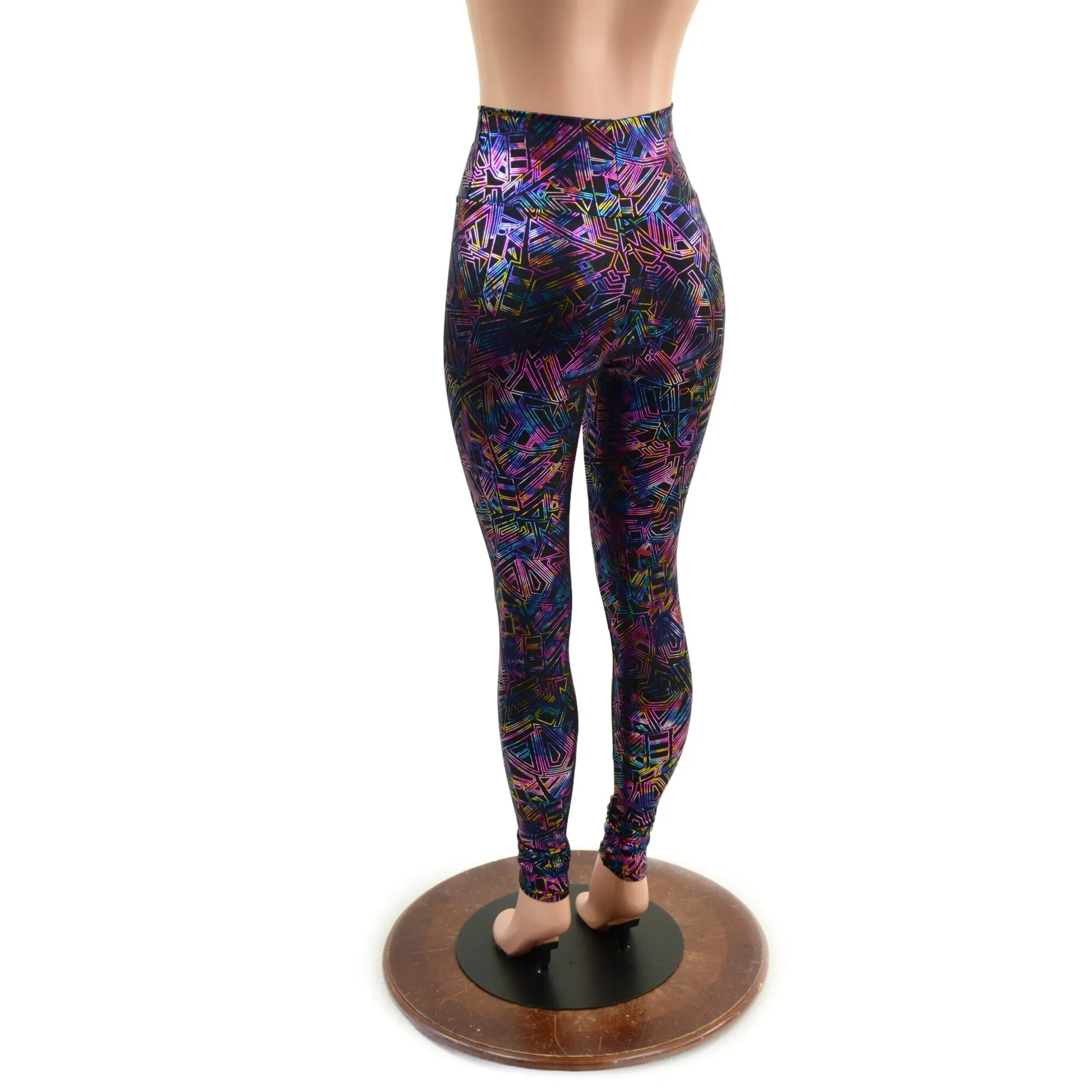 High Waist Leggings in Cyberspace OVERSTOCK Ready To Ship