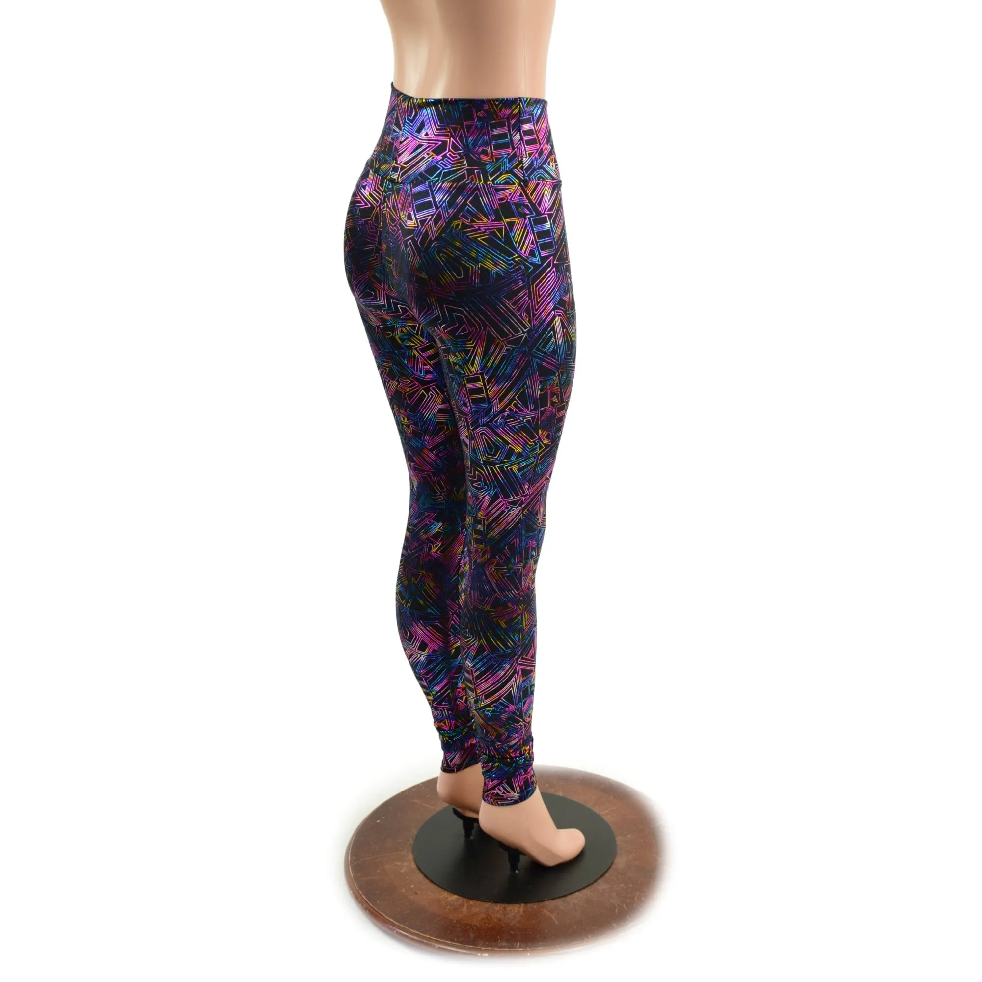 High Waist Leggings in Cyberspace OVERSTOCK Ready To Ship