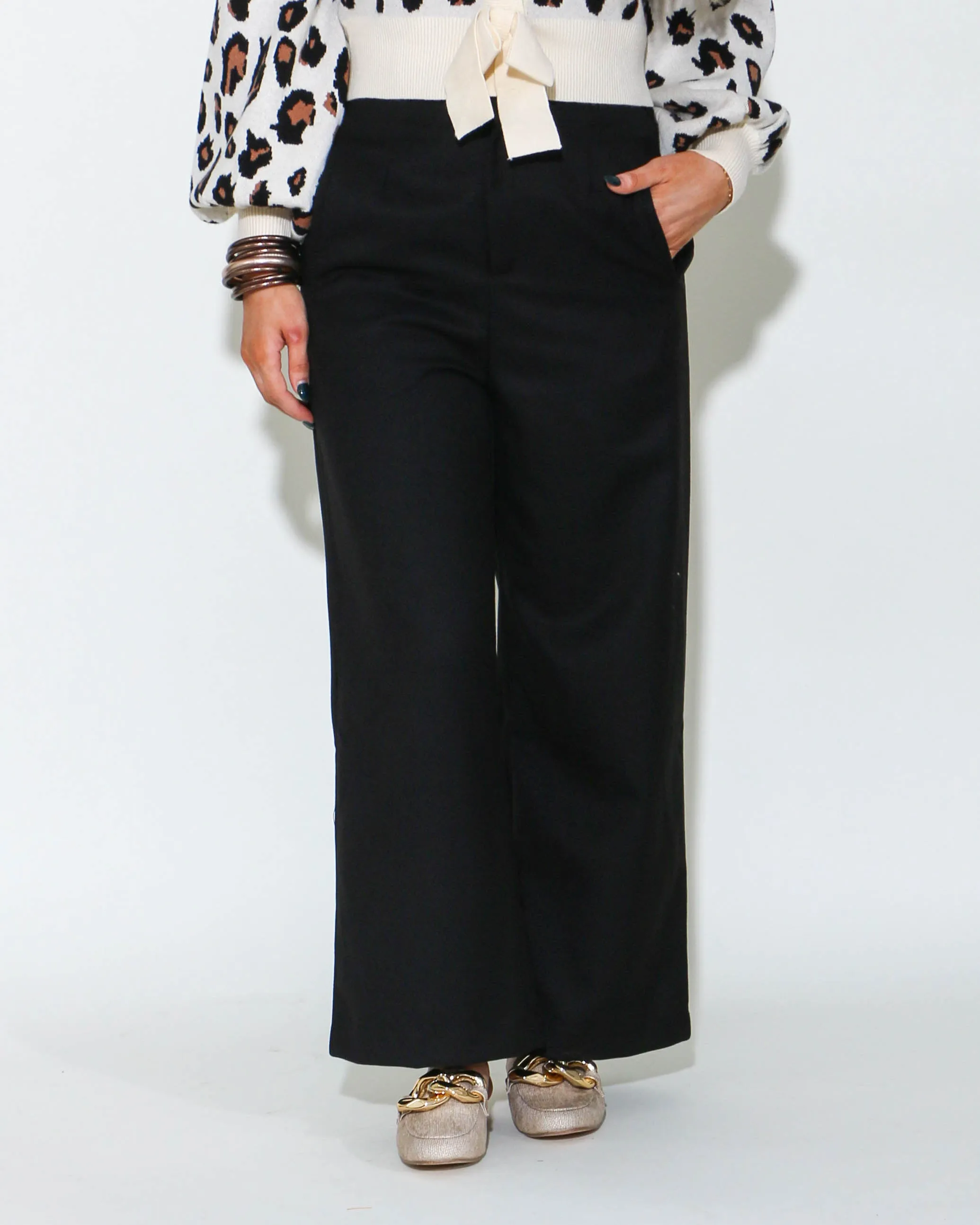 High Waist Side Pocket Trouser Pants