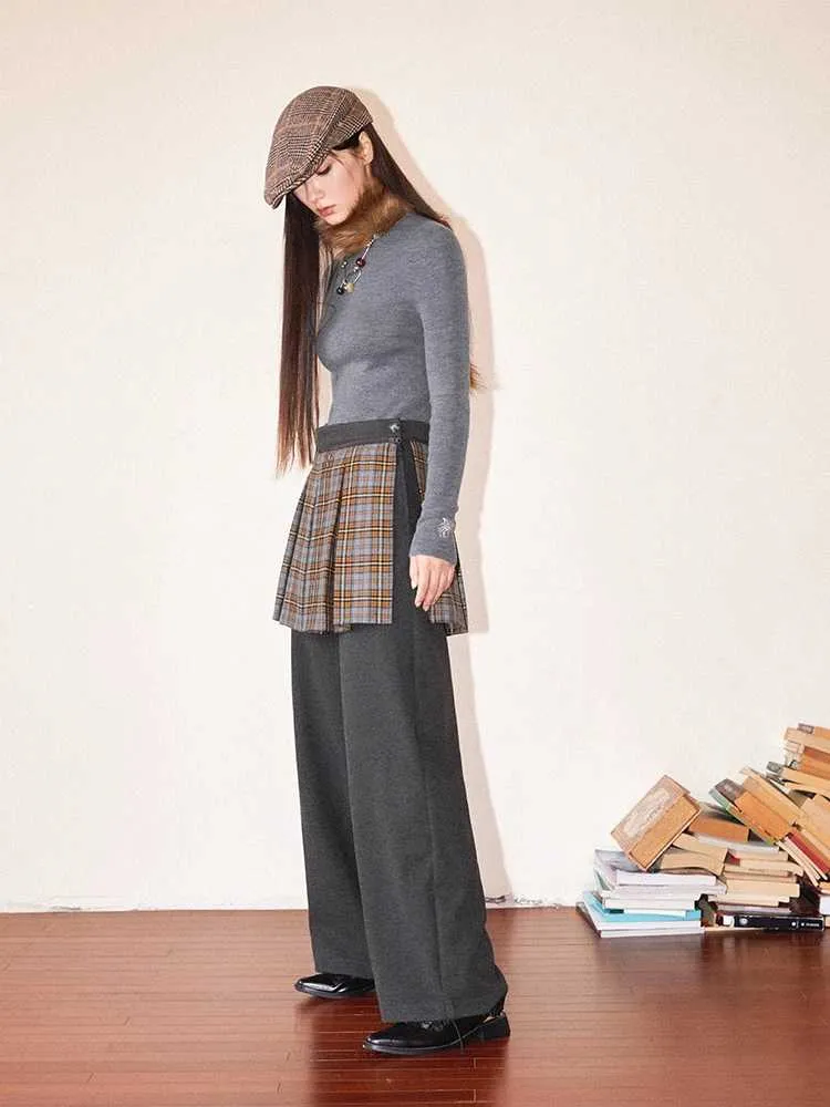 High waist straight pants【s0000010709】