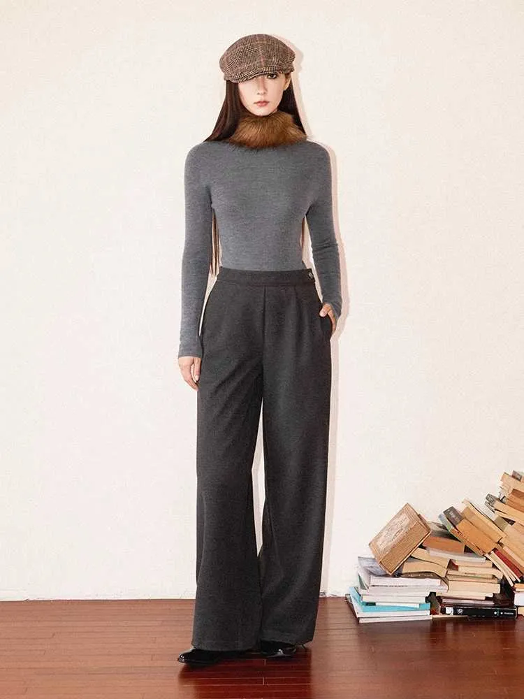 High waist straight pants【s0000010709】