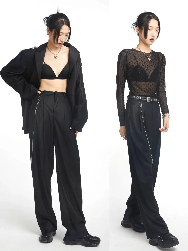 High waist wide leg pants【s0000006717】