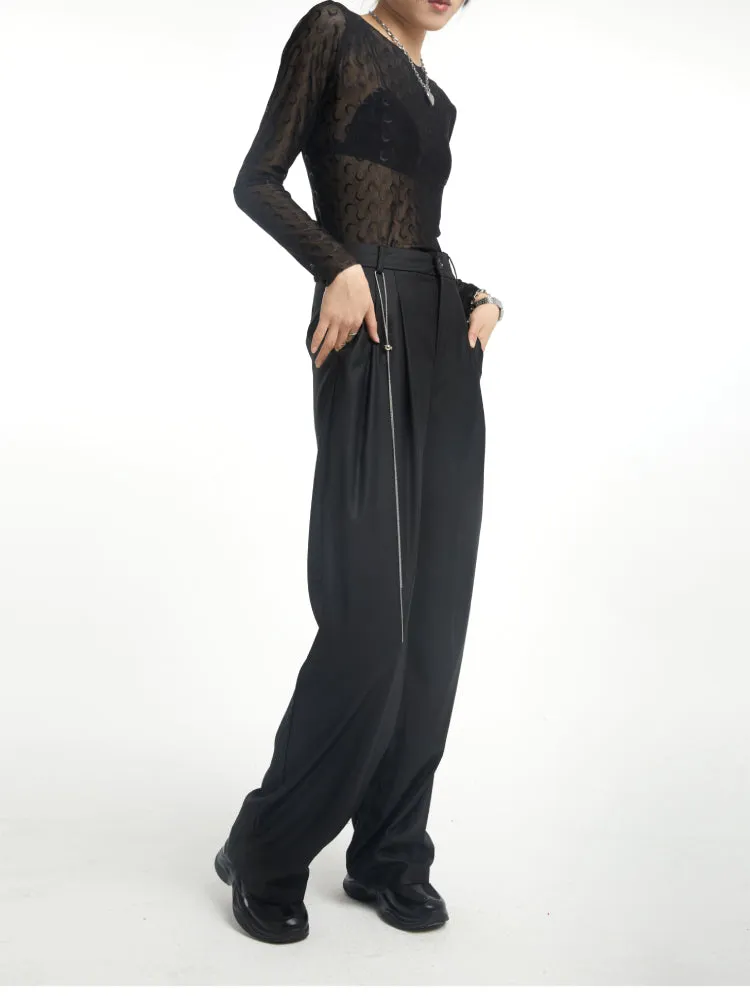 High waist wide leg pants【s0000006717】