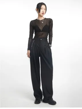 High waist wide leg pants【s0000006717】