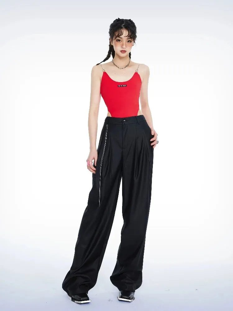 High waist wide leg pants【s0000006717】