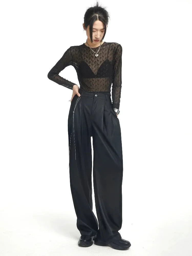 High waist wide leg pants【s0000006717】