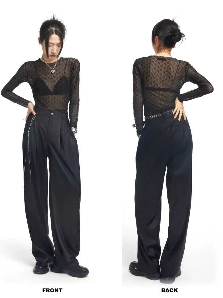 High waist wide leg pants【s0000006717】