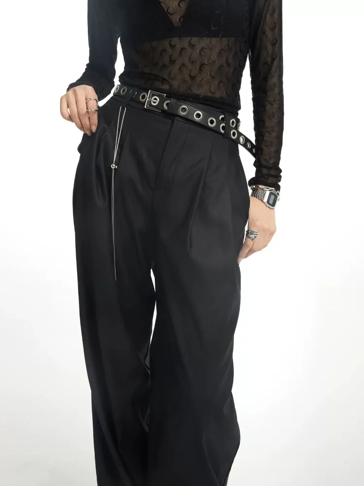 High waist wide leg pants【s0000006717】