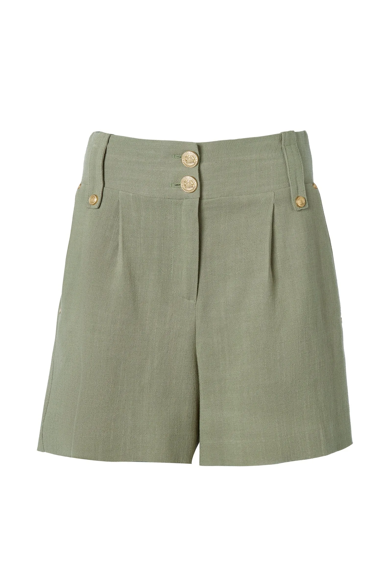 Holland Cooper Tailored Linen Short in Sage