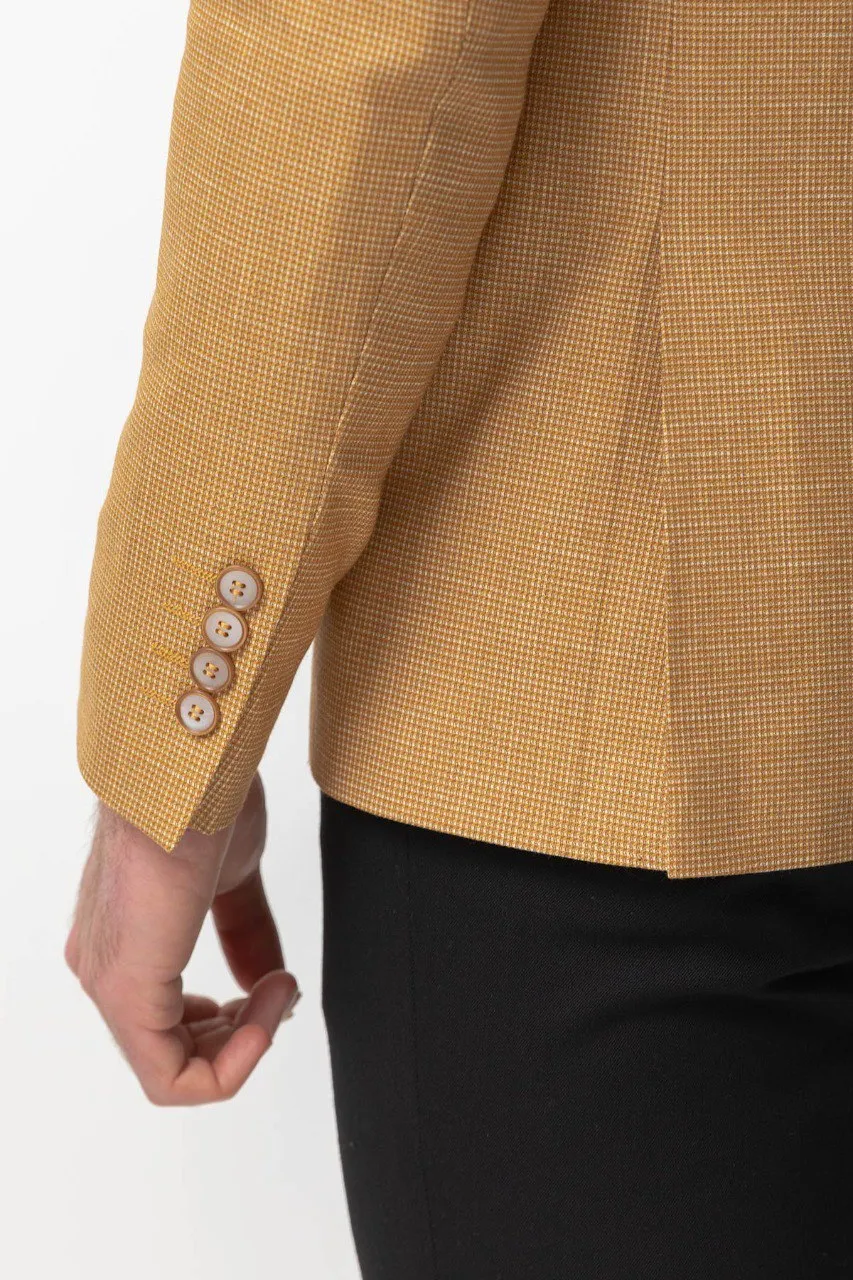 HolloMen Yellow Textured Blazer