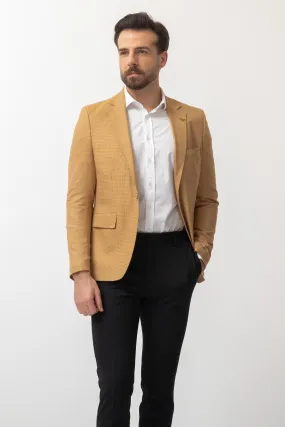 HolloMen Yellow Textured Blazer