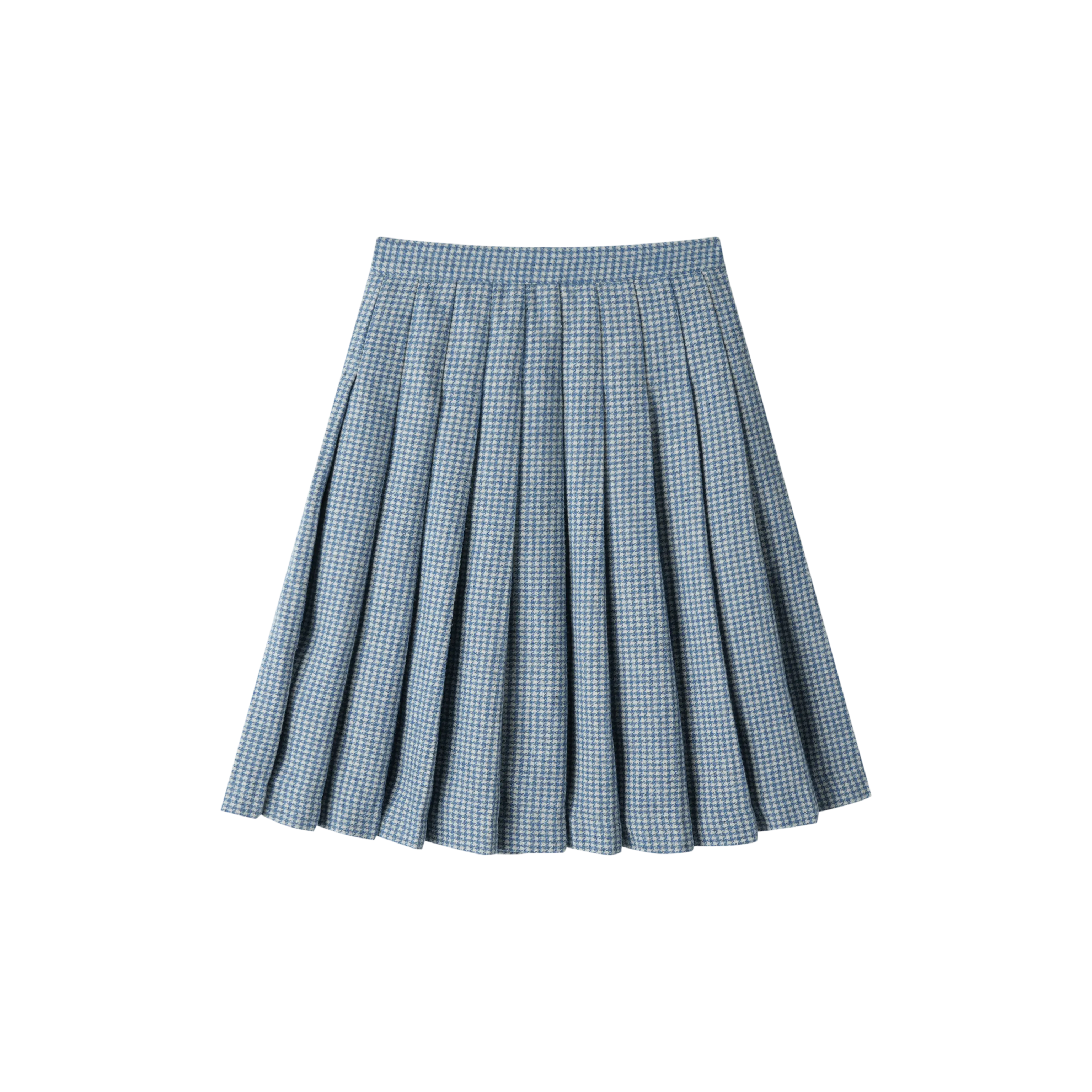 houndstooth pleated skirt - blue houndstooth