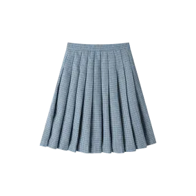 houndstooth pleated skirt - blue houndstooth