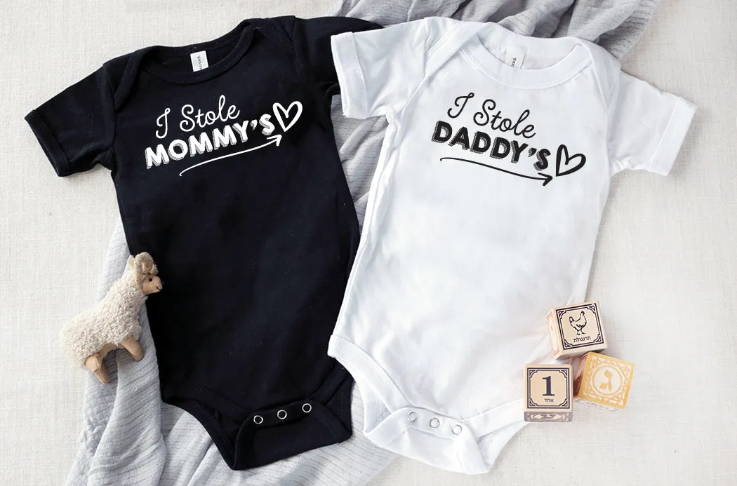 I Stole Mommy or Daddy's Heart Baby Bodysuit