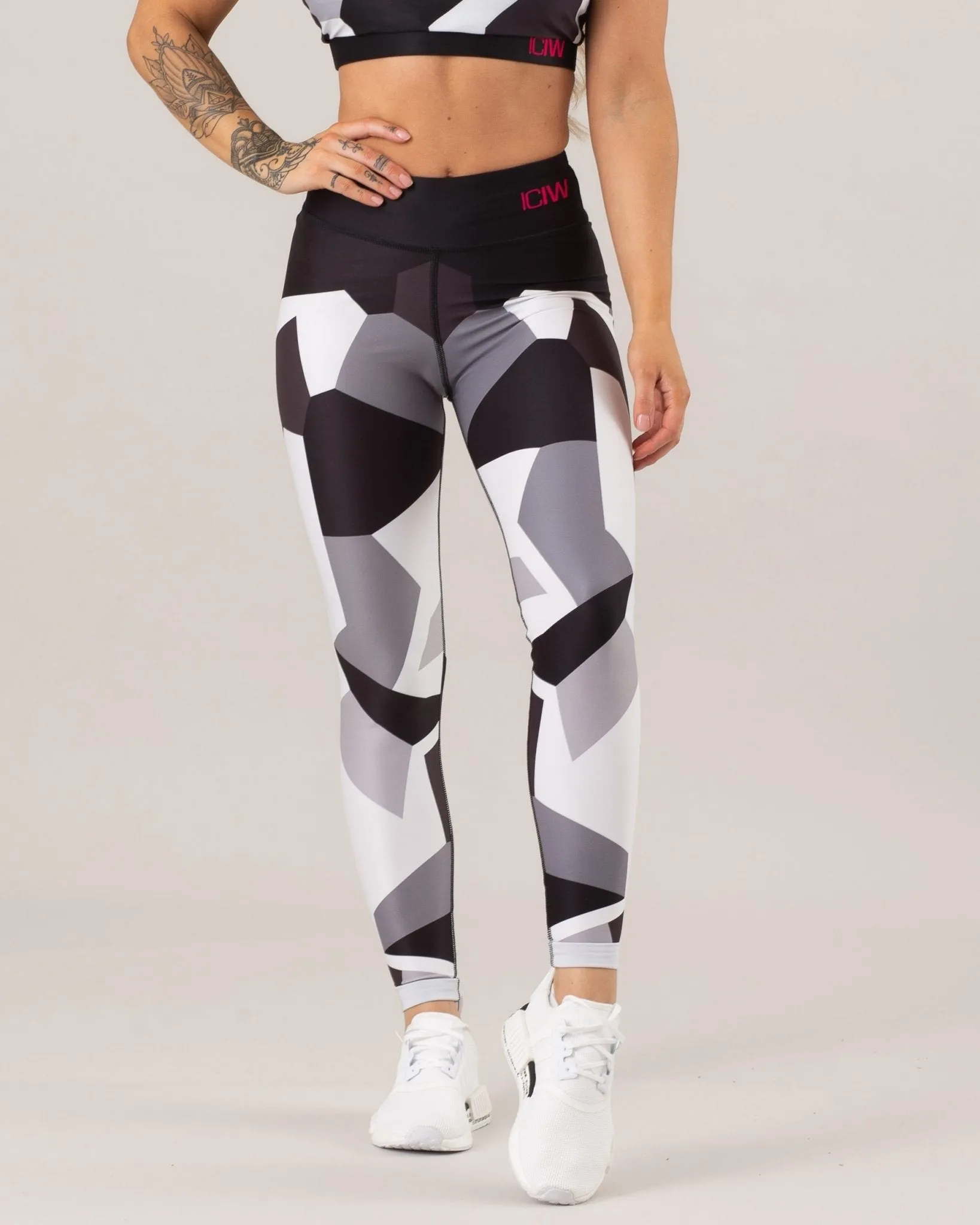 ICIW Full Camo Tights - Black-White