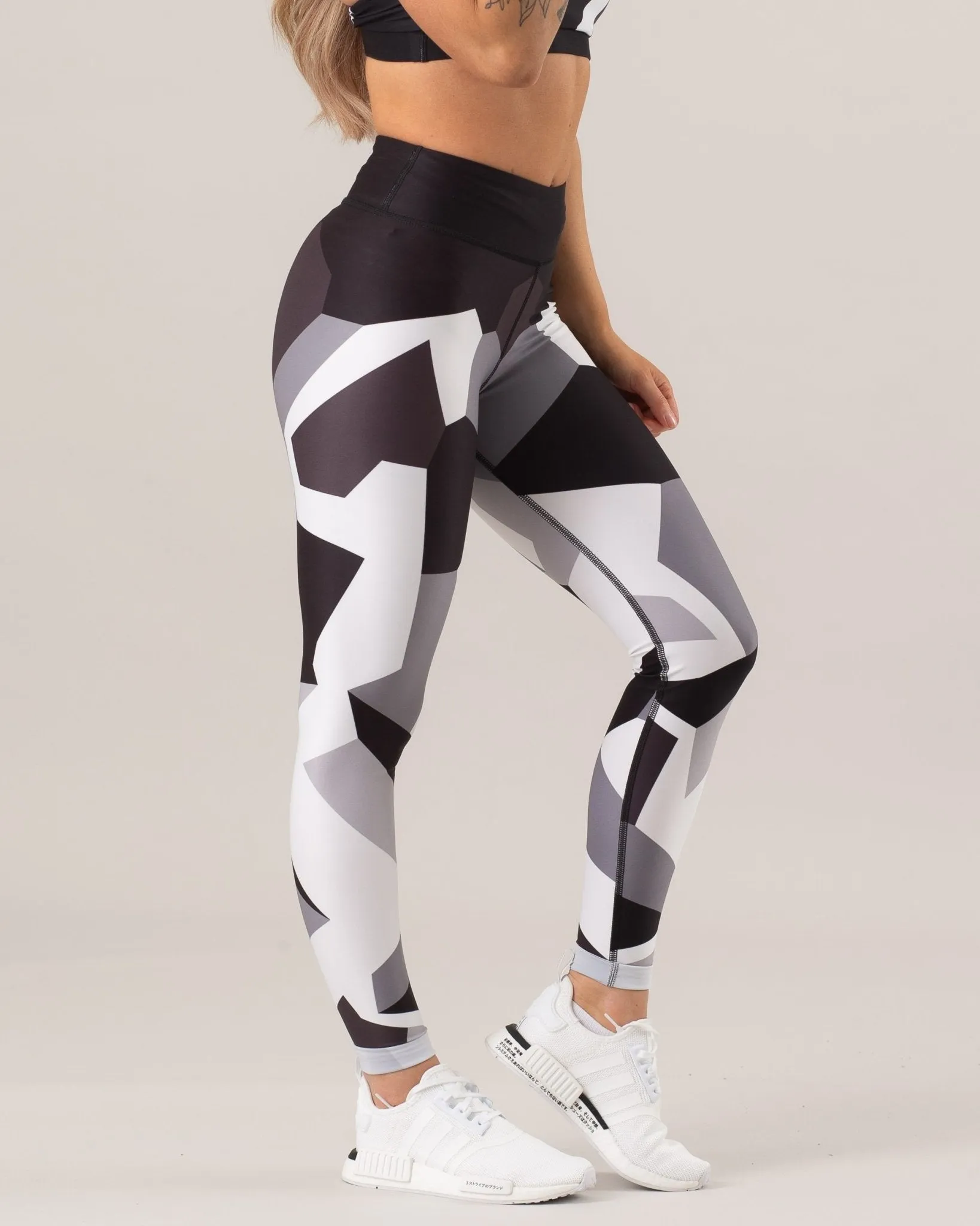 ICIW Full Camo Tights - Black-White