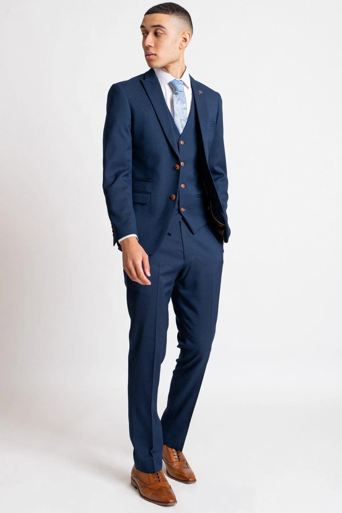 'I'm A Celebrity Get Me Out Of Here' 2022 Runner Up Owen Warner  in Max Royal Blue Suit