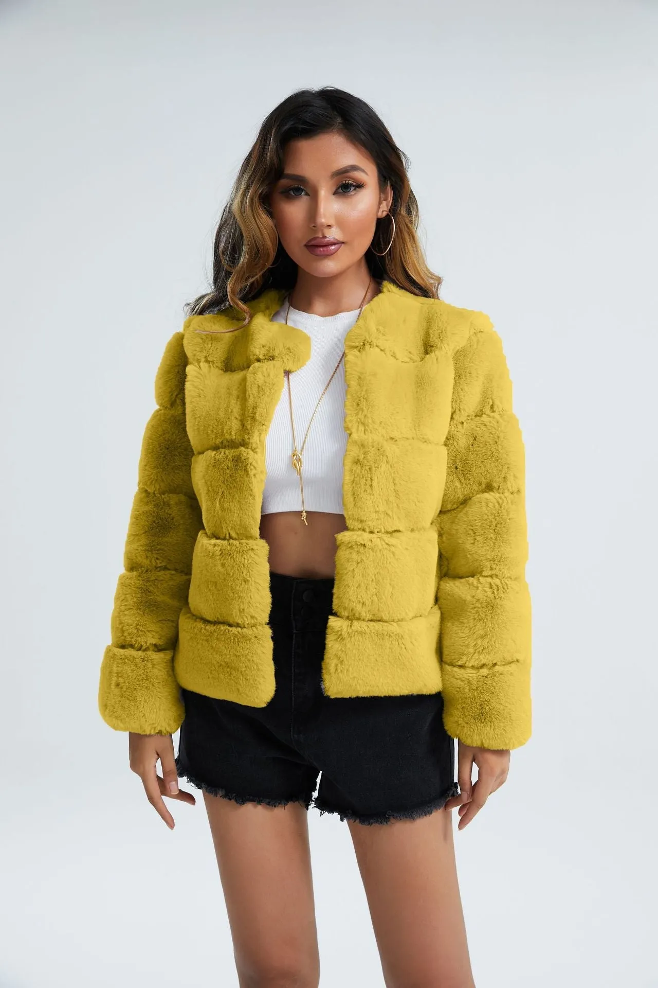 Imitation Fox Fur Coat