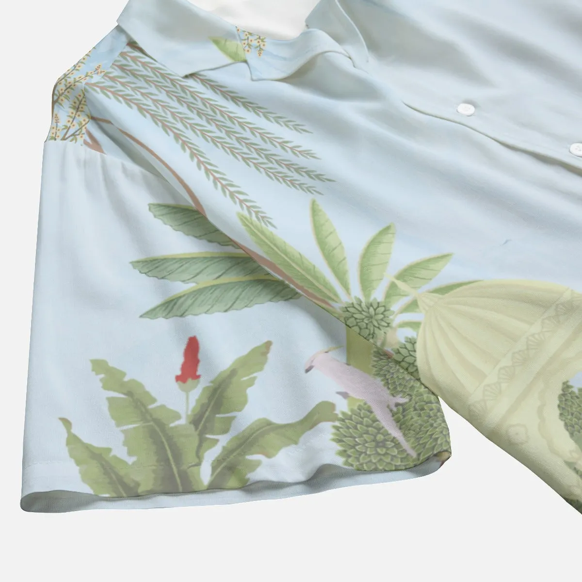 Indian Garden Rayon Short Sleeve Shirt in Blue