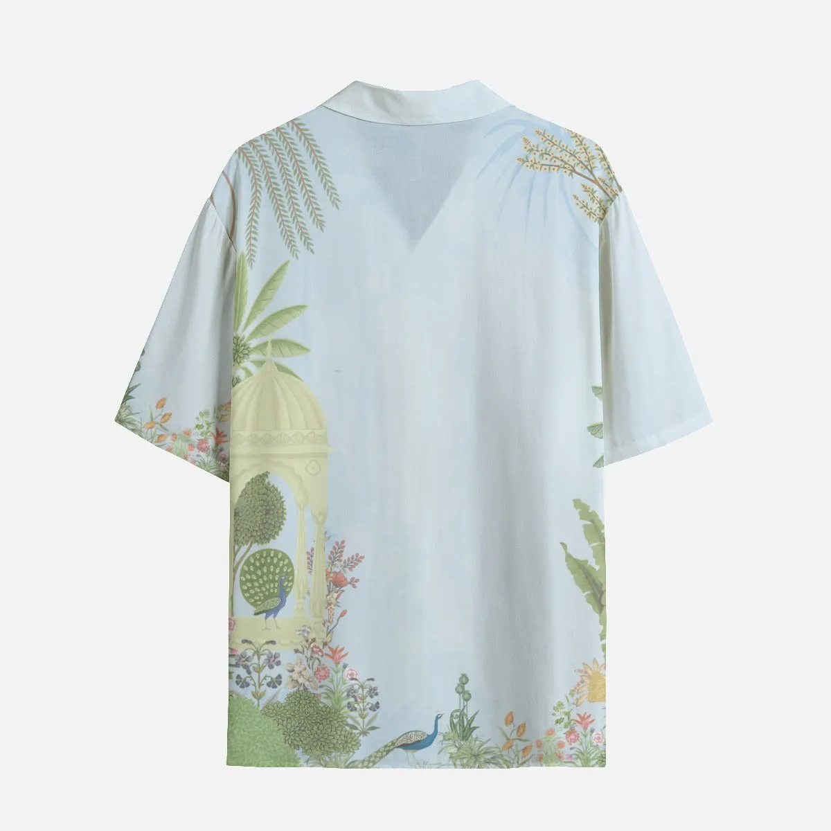 Indian Garden Rayon Short Sleeve Shirt in Blue