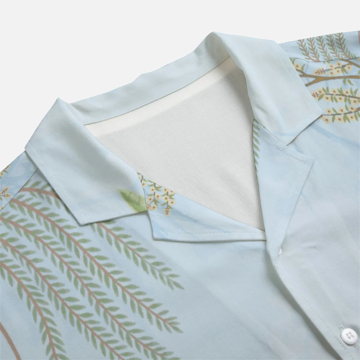 Indian Garden Rayon Short Sleeve Shirt in Blue