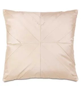 Ivory Sateen Pleated Throw Pillow Cover 18x18