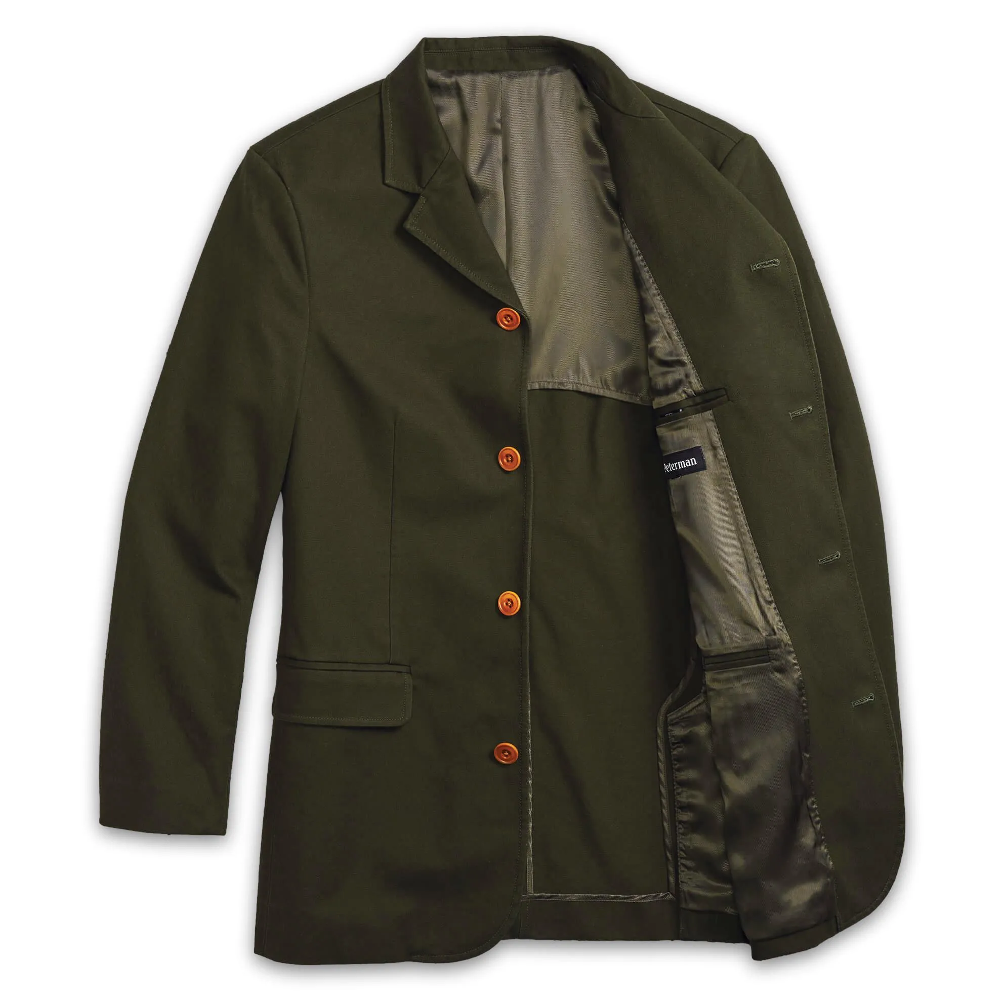 J. Peterman Men's Modern Fit Cotton Twil Suit Jacket - Olive