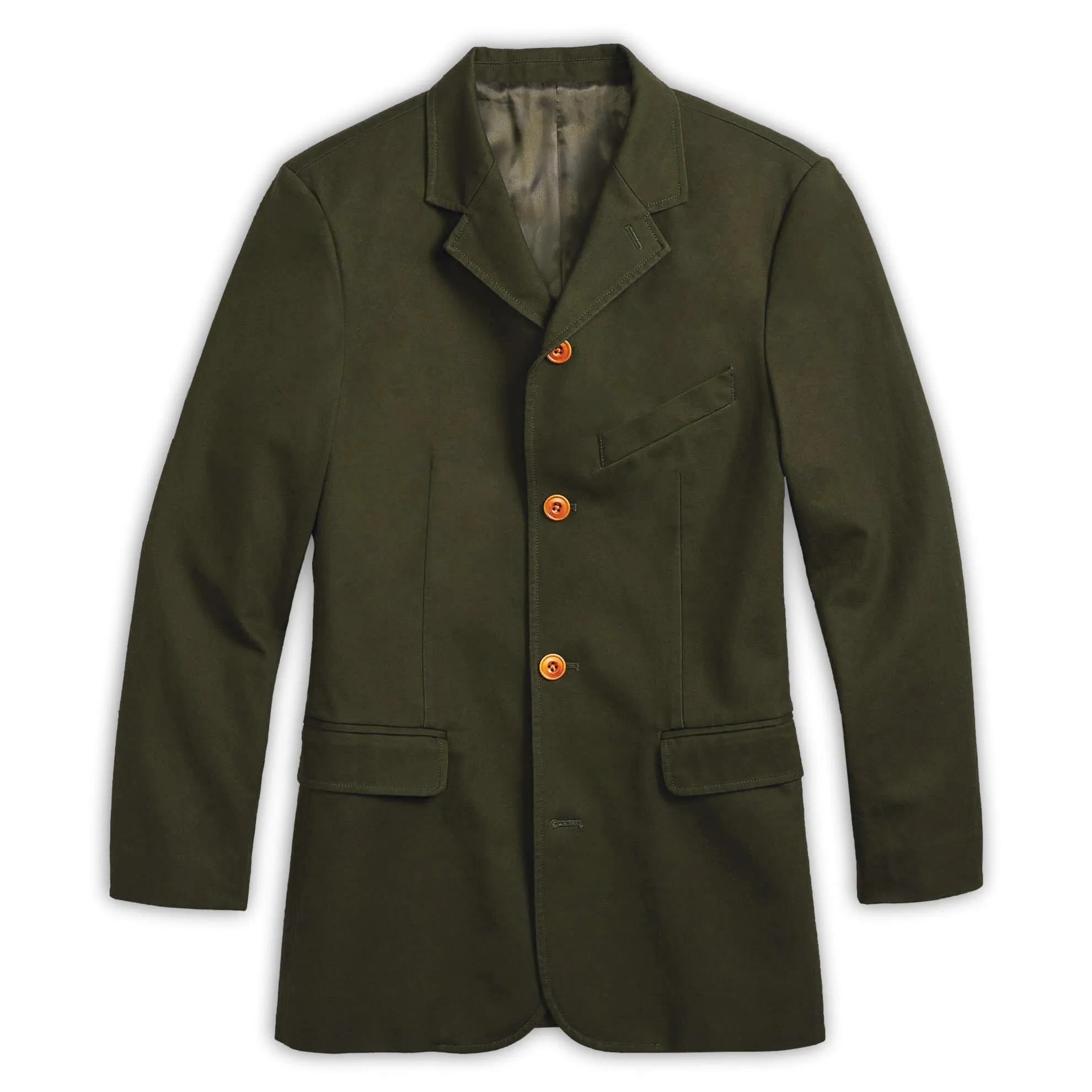 J. Peterman Men's Modern Fit Cotton Twil Suit Jacket - Olive