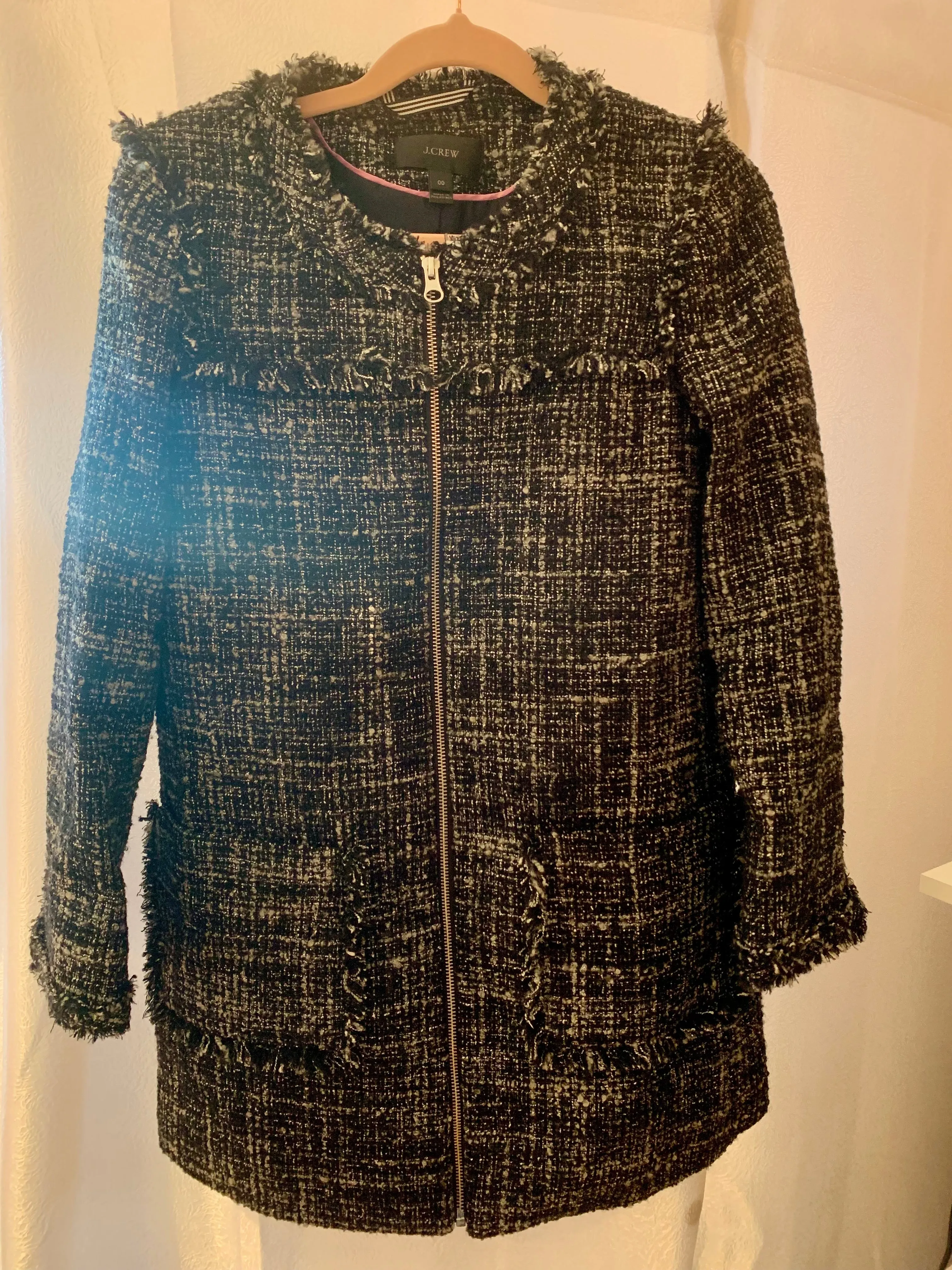 J.Crew Long Tweed Blazer Coat sz 00