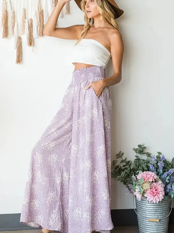 Josie Smocked High Waist Maxi Pants