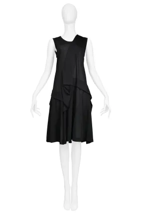 JUNYA WATANABE BLACK NYLON PLEAT TANK DRESS 1996