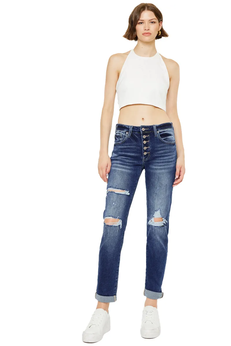 Kancan - Women's High Rise Mom Jeans - kc5118d