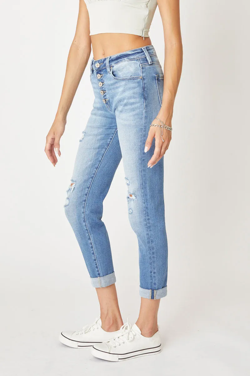 Kancan - Women's High Rise Mom Jeans - kc5118d