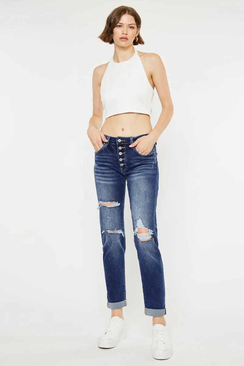 Kancan - Women's High Rise Mom Jeans - kc5118d