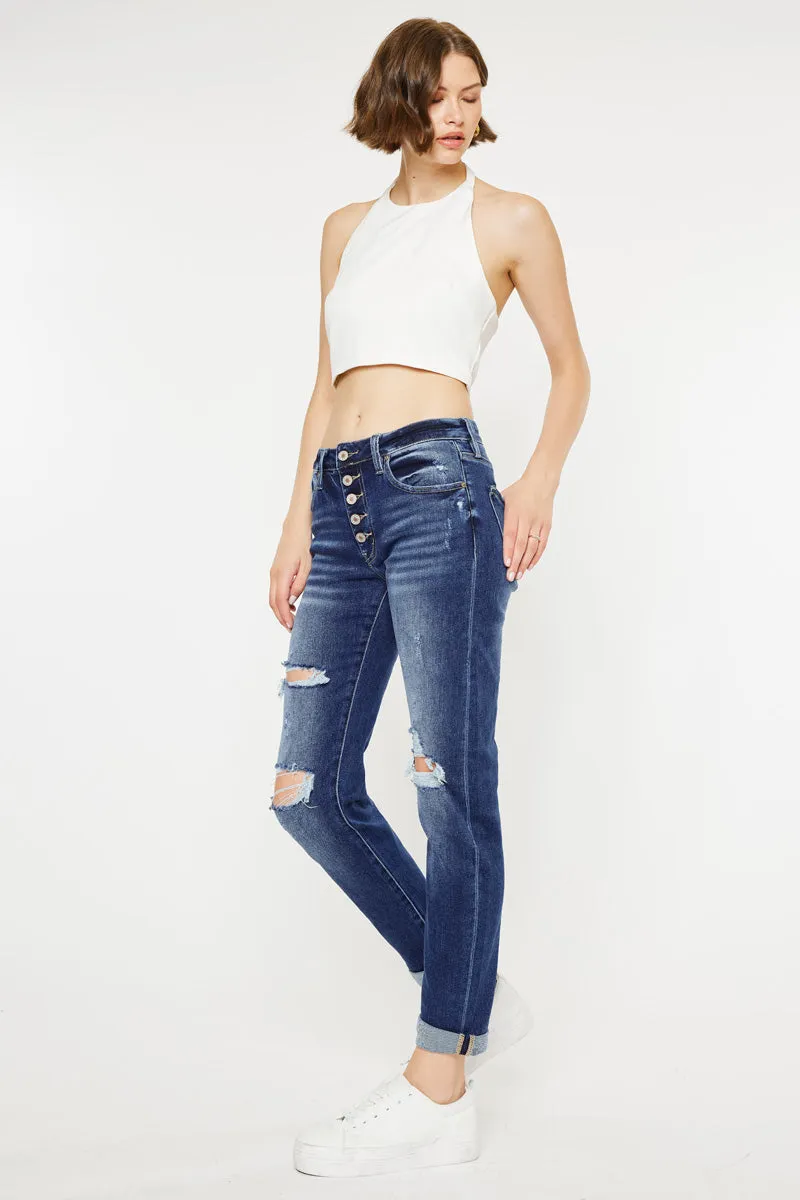 Kancan - Women's High Rise Mom Jeans - kc5118d