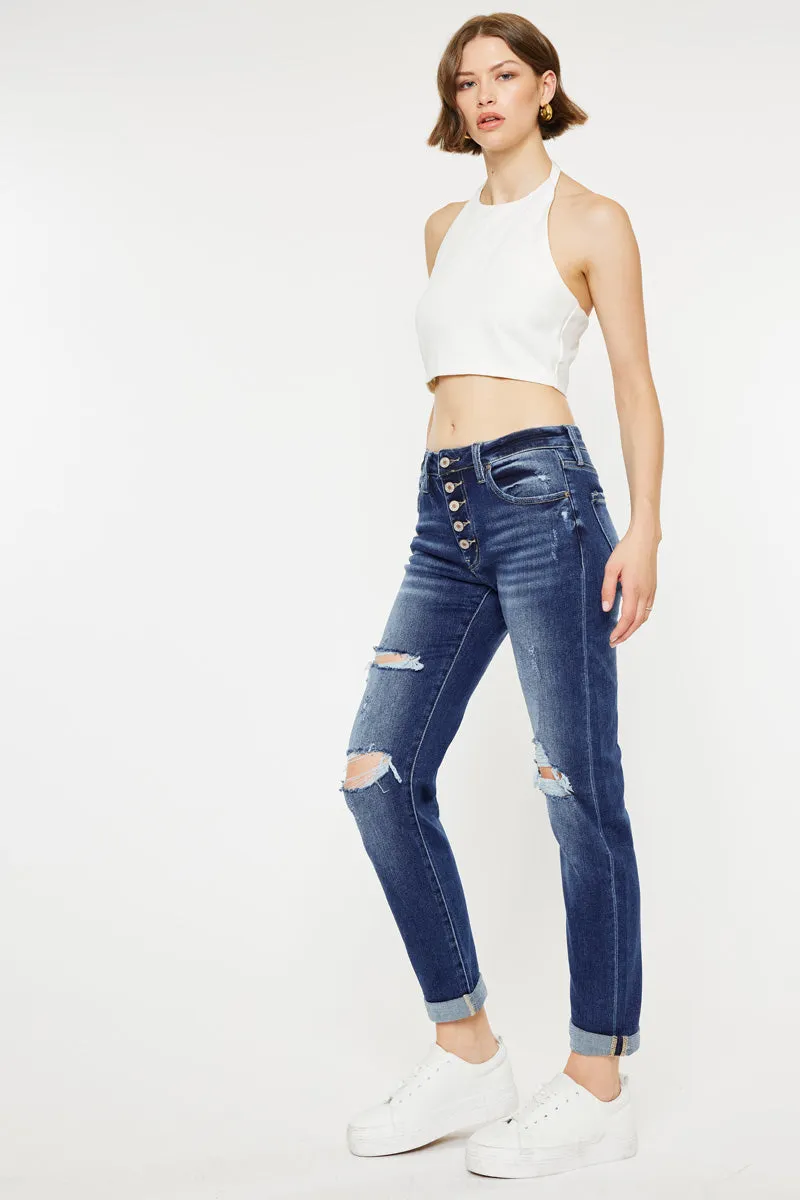 Kancan - Women's High Rise Mom Jeans - kc5118d